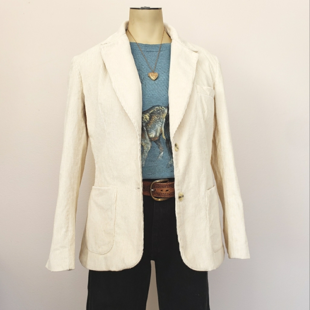 VTG Cream Corduroy Blazer